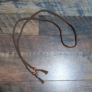Braided Brown Women's Tie Belt